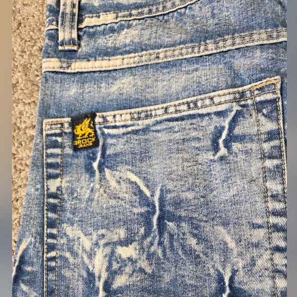 Y2K Hip Hop Baggy‎ Denim Shorts Jorts Brock Jeans 34 Skater - Picture 12 of 15